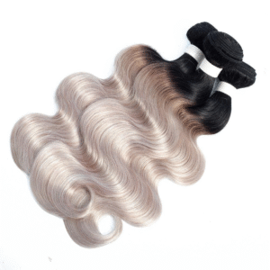 Virgin Hair Body Wave Ombre Dark Roots Grey Hair Bundles